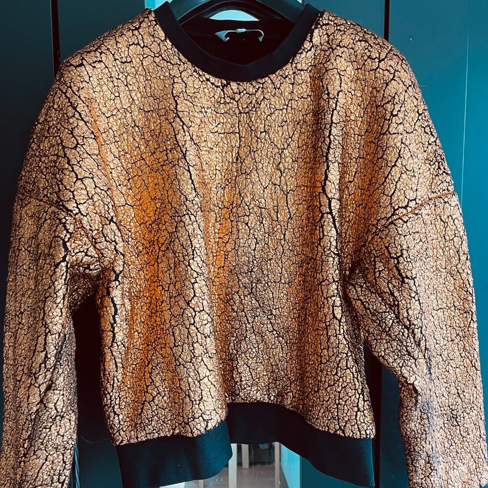 3.1 Phillip Lim Gold and Black Sweatshirt